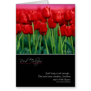 Red Tulip Card with Quote