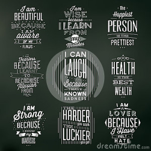 Set Of Vintage Typographic Backgrounds / Motivational Quotes - Retro ...