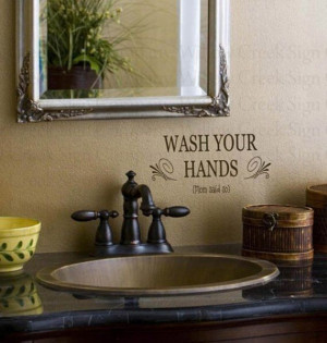 Bathroom Vinyl wall lettering words quotes art decals stickers Wash ...