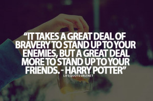 It takes a great deal of bravery to stand up to your enemies, but a ...