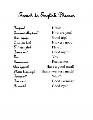 French English Phrases