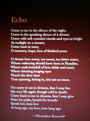 Christina Rossetti, Echo