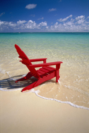 Red Beach Chair Photograph