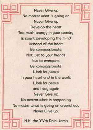 dalai lama quotes never give up