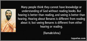 cannot have knowledge or understanding of God without reading books ...