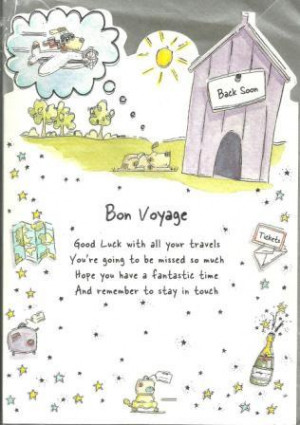 Top / Leaving, Goodbye Cards / Leaving / Goodbye Card - Bon voyage