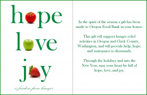 Support Hunger Relief for the Holidays.