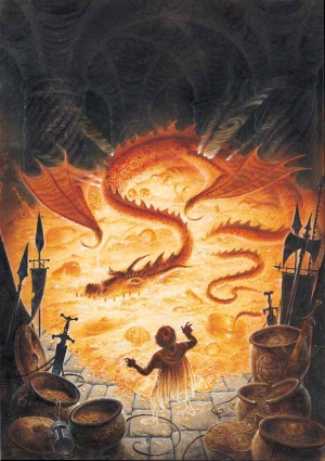 Smaug o Dourado foi o grande dragão da Terceira Era, sobrevivendo na ...