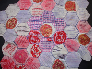 ... quilt is printed with poems for missing sweethearts... © Hull Museums