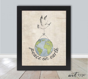 ... Printable Christmas Hymns, Holiday Wall Art, Peace Quote, Peace Dove
