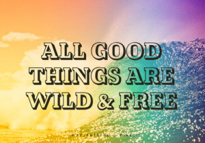 marian16rox:All good things are wild and free. Enjoy life.