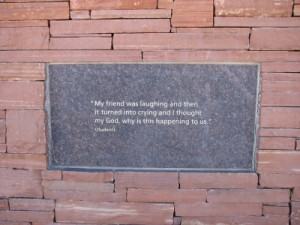 Columbine Memorial At the columbine memorial.