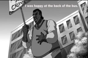 Uncle Ruckus counter-protesting Martin Luther King in 1959