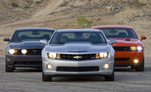 2010 Chevy Camaro SS vs. 2010 Ford Mustang GT, 2009 Dodge Challenger R ...