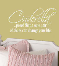 Cinderella Vinyl lettering wall art words quotes princess girls