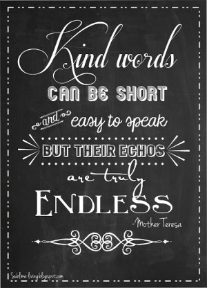 Inspiration - Chalkboard Art Quote - Kind Words