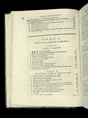 Vattel, on the left, based his Law of Nations on the work of Christian ...