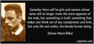 Someday there will be girls and women whose name will no longer mean ...