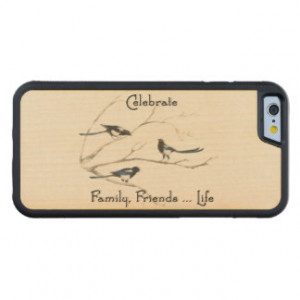 Celebrate Family Friends Life Quote Magpie Bird Carved® Maple iPhone ...