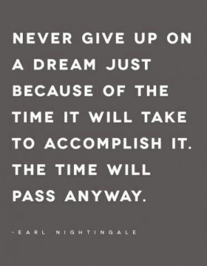 ... take to accomplish it. The time will pass anyway. – Earl Nightingale