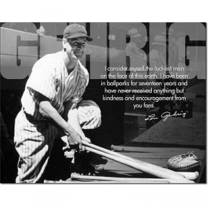 Title: Lou Gehrig Luckiest Man on Earth Baseball Retro Sports Vintage ...