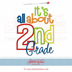 6248 Sayings : It's All About 2nd Grade Applique 6x10
