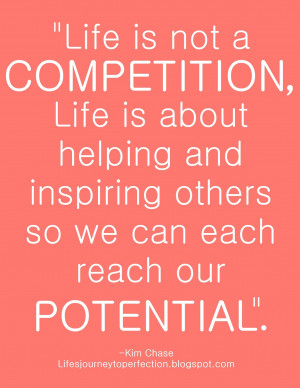 Life Is Not A Competition...