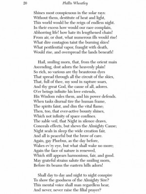 phyllis wheatley poem 2