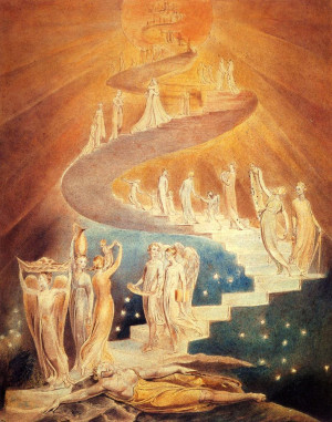 William Blake Jacob's Ladder Painting