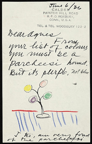 Alexander Calder to Agnes Rindge Claflin