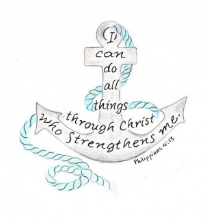 nautical anchor drawing inspirational bible by LindaRobbsArt, $10.00