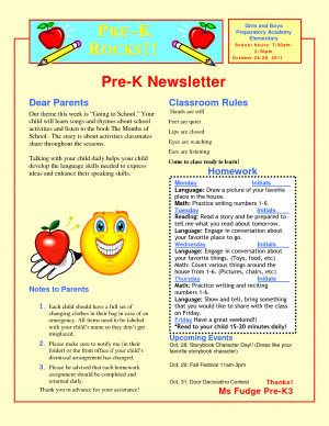 PreK Newsletter Week10 by VBKuIn