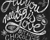 Chalkboard Art-Beatles Quotes-Music-Kitchen-Cake-Sweet-Cake-All you ne ...