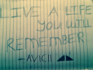 avicii “live a life you will remember” -the nights