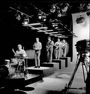 The Beach Boys en un programa de televisión en vivo en 1964.