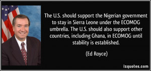 The U.S. should support the Nigerian government to stay in Sierra ...