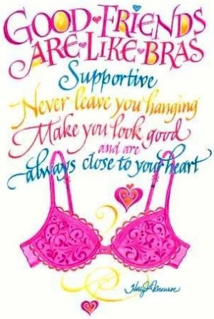 Good friends are like bras quote