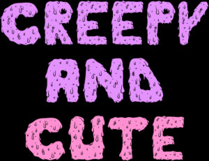 pretty cute mine kawaii creepy pink kawaii text transparent pastel ...