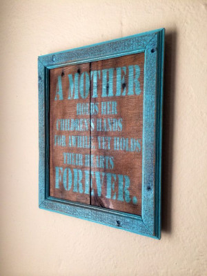 gift for mom mother quote handmade pallet art a mother holds her child ...