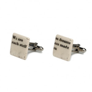 From the British Museum gift shop: Shakespeare quote cufflinks.