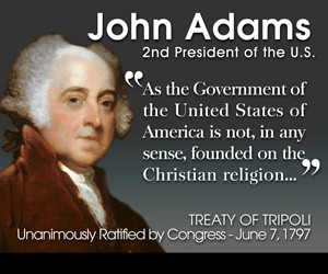 united america founded christian religion signed president john adams ...