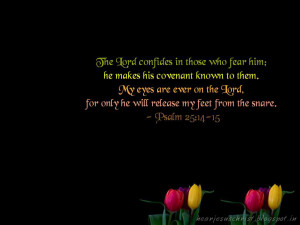Bible Verse Wallpaper - Psalm 25:14-15