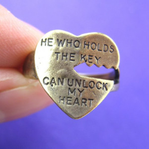 Love Quote Key Ring Silver - He Who Holds The Key Can Unlock My Heart ...