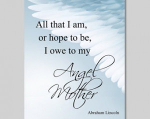 abraham lincoln quote 8x10 print wedding gift for mom birthday mother ...