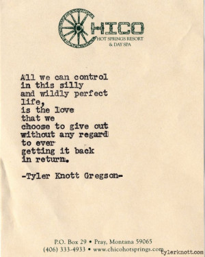 ... perfect life, ... Typewriter Series #529, by Tyler Knott Gregson