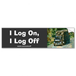 logging_truck_big_rig_funny_trucker_bumper_sticker ...