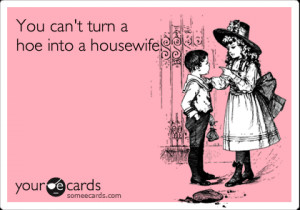 ... of the week you can t turn a hoe into a housewife i have been saying