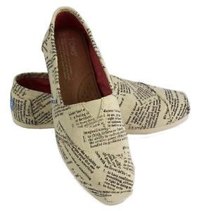 NEW TOMS WOMEN'S CLASSIC DICTIONARY QUOTES SLIP ON SHOES SANDALS FLATS ...