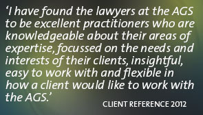 have found the lawyers at the AGS to be excellent practitioners who ...