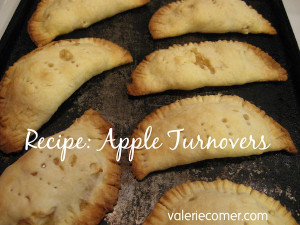 recipe for apple turnovers, apple pie, no fail pie crust, valerie ...